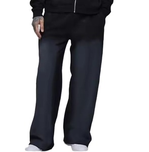 Ensemble de survêtement streetwear uni délavé à l'acide, respirant, 100% coton, avec fermeture éclair, coupe évasée, collection 2026 - Product Image 3