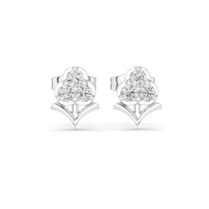 Boucles d'oreilles clous florales en diamant de laboratoire 0,30 CT, diamants CVD VVS-VS EF, or 18 carats, 14 carats, 10 carats et argent 925, rose, jaune, blanc - Product Image 2