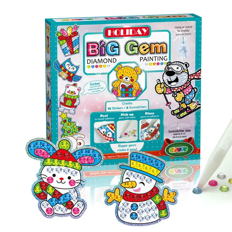 DM-037 Big Gem Painting DIY Arts and Crafts DIY Diamond Painting Stickers Kits for Kids Diamond Art Sticker Paint with Diamonds