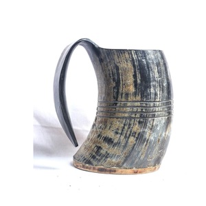 Auténtica Taza Vikinga Ecológica de Cuerno de Búfalo Hecha a Mano, Grado Alimenticio, Estilo Medieval, Religiosa, Feng Shui, Taza de Cerveza con Diseño Animal - Product Image 1