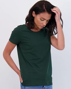 OEM service personnalisé t-shirt femmes, logo personnalisé mâcher cou t-shirts pour femmes - Product Image 3