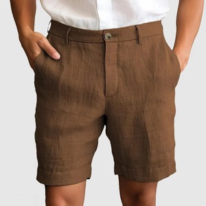 Shorts en coton-lin de qualité supérieure à séchage rapide, nouvelle sortie, couleur verte, pour hommes, design personnalisé, shorts de bain pour hommes, shorts de loisirs - Product Image 5