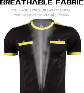 Ensemble maillot et short d'arbitre de football pour hommes Uniforme d'arbitre professionnel à manches courtes Parfait pour les arbitres de football chez les professionnels - Product Image 3