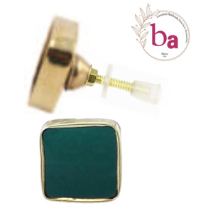 Moderne solide carré Zed vert résine laiton artisanat tiroir porte armoire boutons tirer poignée pour armoire commode cuisine chambre - Product Image 1