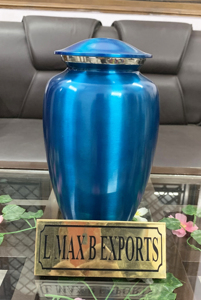 โกศเพลิงศพอลูมิเนียมสําหรับผู้ใหญ่สีน้ําเงินกรมท่าสําหรับเถ้ามนุษย์พร้อมถุงกํามะหยี่ฟรีราคาส่ง - Product Image 2