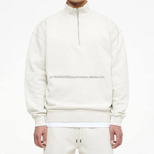 Sudaderas con Capucha Personalizadas con Logotipo, Media Cremallera, Impermeables, para Invierno, Cuello Alto, para Hombre, 100% Algodón, Servicio OEM, Corte Regular, 430g, Felpa - Product Image 2