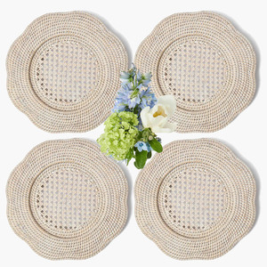 Wicker Rattan <b>Square</b> Boho Eco-Friendly Charger Plate 10mm Thick Handmade <b>Placemat</b> Table Decoration Vietnam Factory HNH Craft - Product Image 6