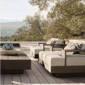 Modern Aluminum <b>Garden</b> Lounge <b>Sofa</b> Set Luxury Waterproof Patio Furniture Sectional Couch For Outdoor Villa Courtyard Hotel Use - Product Image 4