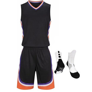 TF en Stock Basket Ball Uniforme Transpirable Bordado Jersey Malla Juventud Baloncesto Uniforme Reversible - Product Image 1