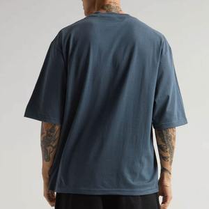 T-shirt en toile vintage surdimensionné pour homme, coupe ample, anti-froissement, respirant, 100% coton, manches courtes, haute qualité, logo personnalisé en vrac - Product Image 6