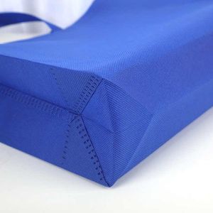 Cheap Price Silk Screen Printing Custom Blue Heat Seal Bag <b>Plastic</b> Packaging D Cut Non-Woven Tote Shopping Bags Viet Nam - Product Image 2