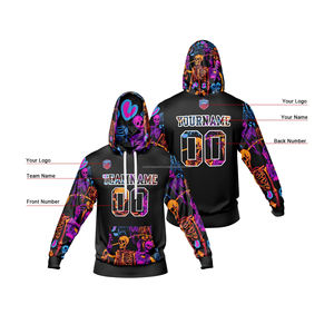 Sweat-shirt à capuche respirant à séchage rapide personnalisé par sublimation, sweat-shirt de performance athlétique, polyester, pull-over vierge, sweat-shirt à capuche pour l'entraînement - Product Image 2