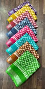 Sari estampado Lilen Tela suave de la mejor calidad Estilo moderno Sari estampado con blusa Fiesta de bodas sin peso y Diwali Adecuado - Product Image 2