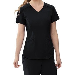 Uniformes d'infirmière unisexe classique à col en V, manches courtes, motif élégant, 4 poches, couleurs unies, hôpital OEM élevé - Product Image 2