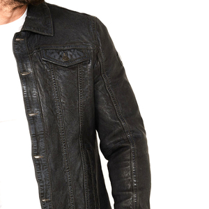 Veste en cuir réversible écologique coupe-vent et respirante pour homme, style classique de rue, prix d'usine - Product Image 5