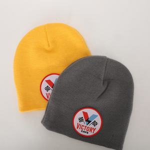 Gorro de esquí cálido de invierno Unisex 100%, gorro acrílico teñido de alta calidad, estampado de hojaldre, parche bordado personalizado, logotipo disponible para - Product Image 1