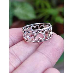 Anillo Circular de Plata de Ley 925 Hecho a Mano para Mujer, Chapado en Oro de 18K, con Incrustaciones, Idea de Regalo de Navidad - Product Image 6