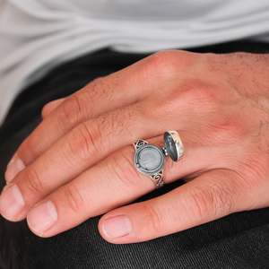 Anillo de Plata de Ley con Medallón Religioso, Luna y Estrellas, Caja de Mensaje Secreto, Chapado en Oro Rosa, Regalo Único para Ella, Joyería Hecha a Mano - Product Image 4