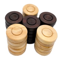 Jetons de backgammon en bois naturel brun 20x5mm, 32 pièces, faits à la main, jeu de société familial, divertissement