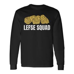 Maglietta a maniche lunghe Lefse Squad con design del pane piatto norvegese, abbigliamento promozionale - Product Image 1