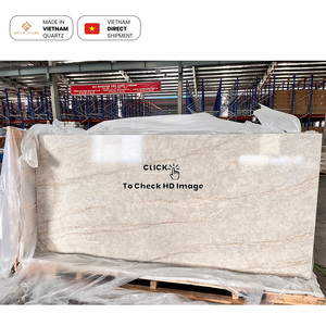 NV601 Taj Mahal Quartz, haute recommandation, Vietnam, comptoir de réception en pierre de quartz artificielle, dalle de pierre de quartz solide, installation en magasin - Product Image 3