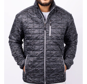 Veste matelassée pour hommes lourds quantité en vrac par temps froid avec col montant fermeture à glissière complète logo veste matelassée pour hommes - Product Image 5