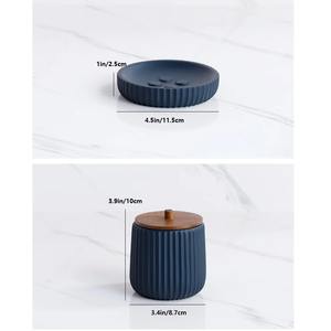 Juego de Baño azul Solución moderna y elegante Organizar Esenciales de baño Diseño funcional duradero y elegante multiusos de la India - Product Image 3