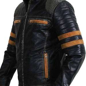 2026 New Arrival Premium Quality OEM Service Customized Fashion Men Collar <b>Brown</b> Solid Color Genuine <b>Leather</b> <b>Jackets</b> For Men - Product Image 3