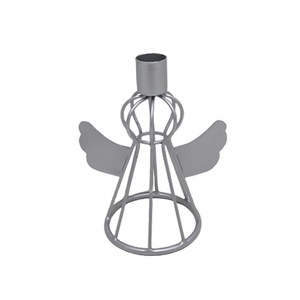 Soporte de vela de hierro dorado en forma de Ángel de gran tamaño, soporte cónico cuadrado decorativo hecho a mano para el hogar, Juego de 2 para Navidad - Product Image 3