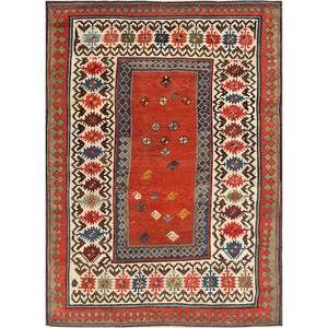 Alfombras de Lana Anudadas a Mano Aalam Ivory con Patrón Geométrico Paem-92 para Sala de Estar, Pasillo, Entrada, Diseño Rectangular Tipo Rompecabezas para Adolescentes - Product Image 1