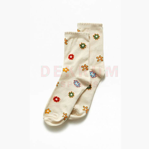 Nouvelle impression florale pour chaussettes unisexes Impression numérique personnalisée pour chaussettes décontractées unisexes à vendre - Product Image 2