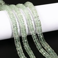Perles d'améthyste verte Prasiolite facettées en forme de disque, pierres précieuses naturelles en fil pour collier, bracelet, création de bijoux faits main 2026