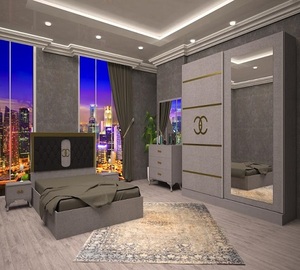 เตียงเก็บของสไตล์โมเดิร์นยุโรป Versa รุ่นขายดี หรูหรา คุณภาพสูง ทนทาน ทำจากไม้อัดสีดำ ชุดห้องนอนสไตล์ฟาร์มเฮาส์วิลล่า 4 ลิ้นชัก - Product Image 2