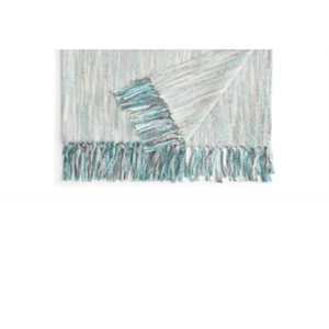 Sparrow & Wren Penelope <b>Luxury</b> Modern Striped <b>Throw</b> <b>Blanket</b> Comfortable White/Turquoise Bedding Soft and Warm - Product Image 3