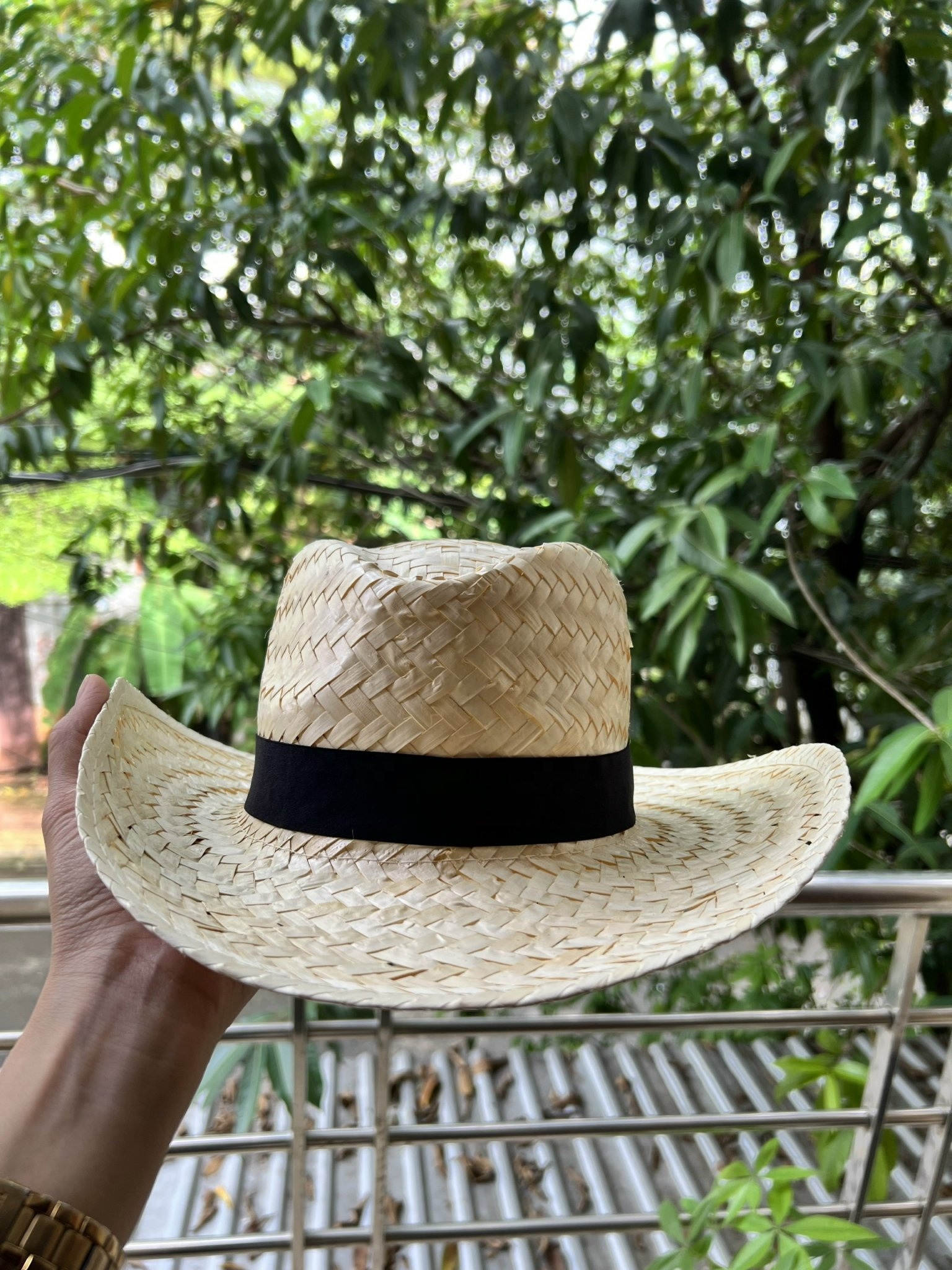 Cappello di paglia da Cowboy dalla foglia di palma di fanerogame