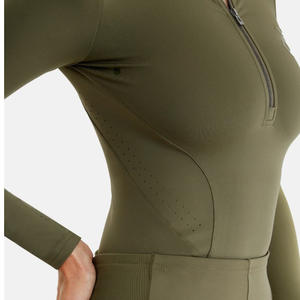 Camisa ecuestre de alta calidad Baselayer Top 4 Way Stretch Fit Camisas de manga completa Show Fabricación de ropa de equitación personalizada - Product Image 6