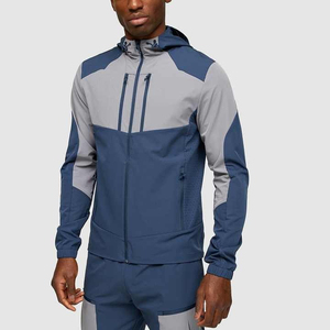 Custom Men's Winter Solid Hooded Lightweight Streetwear Windbreaker <b>Track</b> <b>Suit</b> Sets Breathable Quick Dry Two-Piece Low Budget - Product Image 2