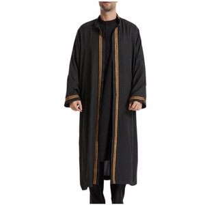 Top Qualité Vêtements Islamiques Hommes Jubba Thobe Caftan Coton Fabriqué Dubaï Qatar Arabe Mode Islamique Hommes Jubba - Product Image 2