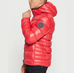 Veste matelassée d'extérieur en polyester personnalisée unisexe pour hommes, hiver, fermeture à glissière imperméable, col en fourrure de mouton, respirant et décontracté - Product Image 3