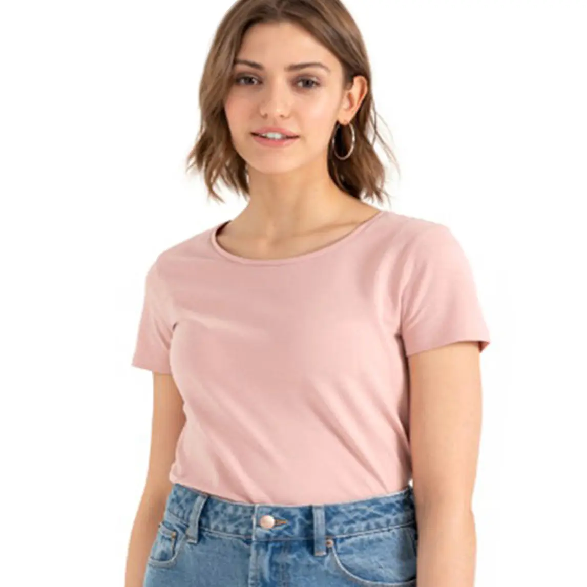 女性用Tシャツ「EVAシングルジャージー」綿95% エラスタン5% 卸売価格