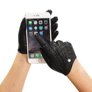 High Quality Customized Durable PU Leather Driving <b>Gloves</b> Winter Warm Waterproof with <b>Touchscreen</b> Fashionable Wholesale <b>Gloves</b> - Product Image 1