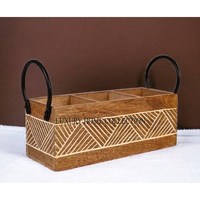 Porte-couverts en rotin antique le mieux conçu pour ranger soigneusement les fourchettes, les cuillères et les couteaux dans la cuisine et la salle à manger