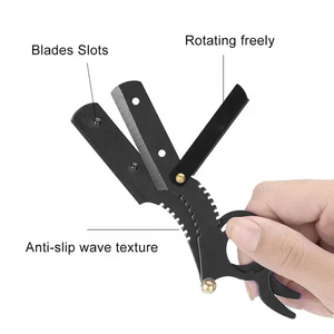 Maquinilla de afeitar profesional de borde recto para hombre, maquinilla de afeitar profesional de un solo anillo compatible con barbero - Product Image 4