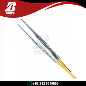 Pinzas de microcirugía Castroviejo doradas, instrumentos quirúrgicos dentales para cirugía menor y procedimientos oftalmológicos, de acero metálico, eléctricas. - Product Image 3