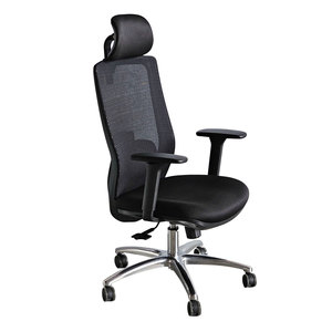 Chaise ergonomique pivotante Herc21, design minimaliste, appuie-tête réglable, dossier en maille, base en aluminium, mousse/tissu pour la maison et le bureau - Product Image 1