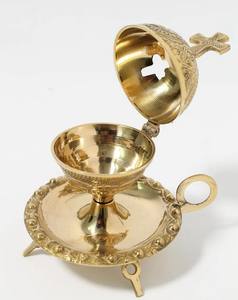 Brûleur d'encens en laiton fait à la main avec croix encensoir d'église chrétienne pour autel prière culte rituel spirituel et utilisation de la décoration intérieure - Product Image 3