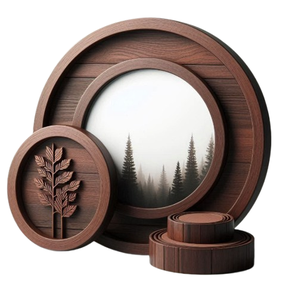 Cadre photo en bois écologique, forme personnalisée, montage mural, orientation verticale, design moderne, support pour clips d'images mémorables - Product Image 3