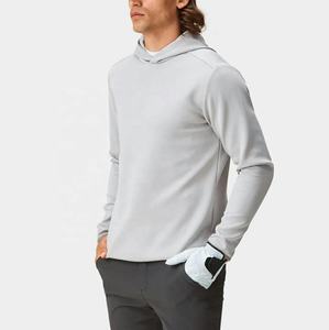Jersey de Golf de manga larga de algodón 100% ligero para hombre, Sudadera con capucha, estilo con cremallera, patrón sólido, tela suave para entrenamiento de primavera - Product Image 1