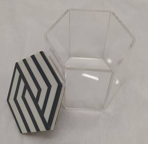 Boîte de rangement de luxe pour la maison ustensiles de cuisine accessoires Design moderne couleur claire forme ronde acrylique et bois boîtes de rangement bacs pot - Product Image 6