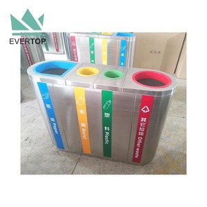 Contenedores de <span class=keywords><strong>Basura</strong></span> de Acero Inoxidable SD-43, Gestión de Residuos, Contenedor de <span class=keywords><strong>4</strong></span> <span class=keywords><strong>Compartimentos</strong></span>, Contenedor para Botellas, Contenedor de <span class=keywords><strong>Reciclaje</strong></span> para Aeropuertos - Product Image 2